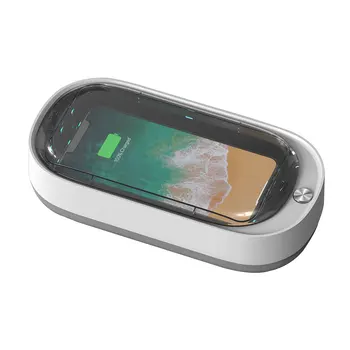 

Newest Smart UV Sterilizer Box Portable Phone Mouth Masks Watch Glasses Cleaning Box Sterilizer Case with Wireless Charging