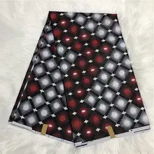 Черный полиэстер качество нигерийский Анкара печать настоящая ткань печатный воск Африканский Анкара печать ткань для ткани в 6 ярдов AW30