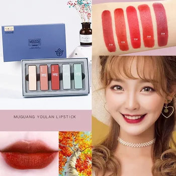 

Recommend 5pcs Makeup Lipstick Matte Velvet Lipstick Set Long-lasting Lipstick Kit Lip
