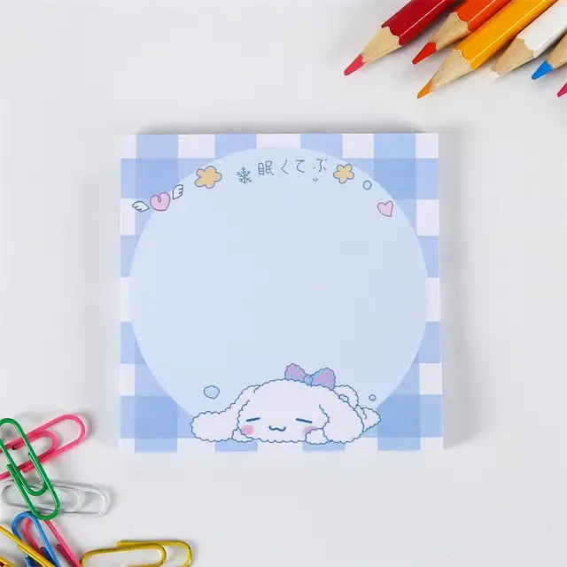 Korean Ins Not Sticky Memo Pads Cartoon Cute Student Message Stationery Office Learn Simple Planner Label Paper Kawaii Tearable Blue Rabbit 4