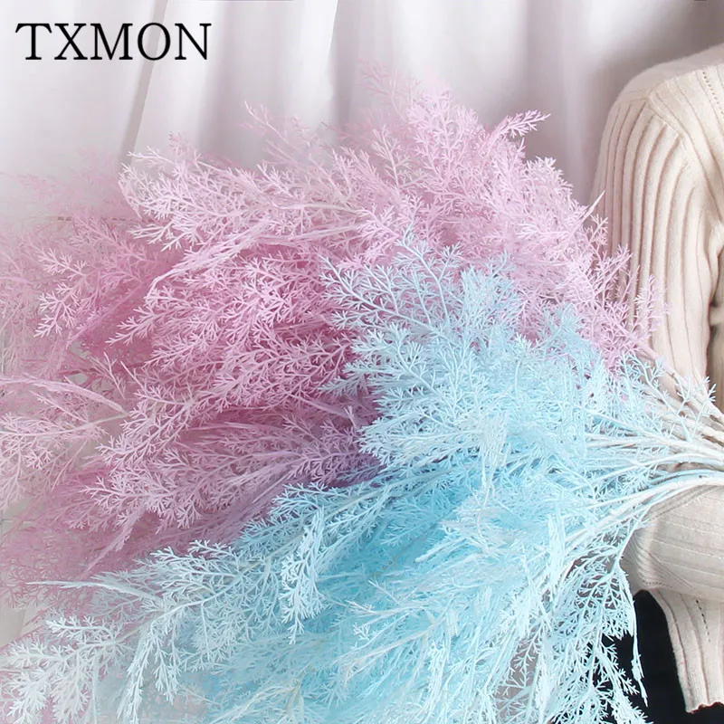 

TXMON Charming 6 branches smog artificial fake flower plant home decoration wedding landscaping simulation fog flowers phoenix