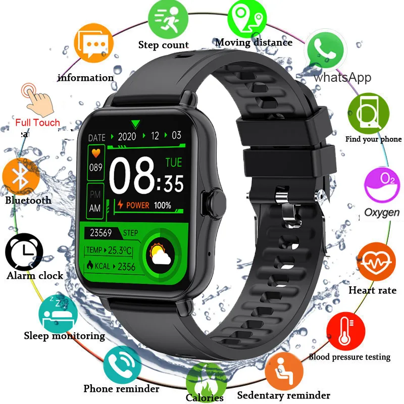 Smart Watch 1.69 Inch Sport Pedometer Smartwatch Men Women Sleep Body Temperature Heart Rate Monitor Watches For IOS Android