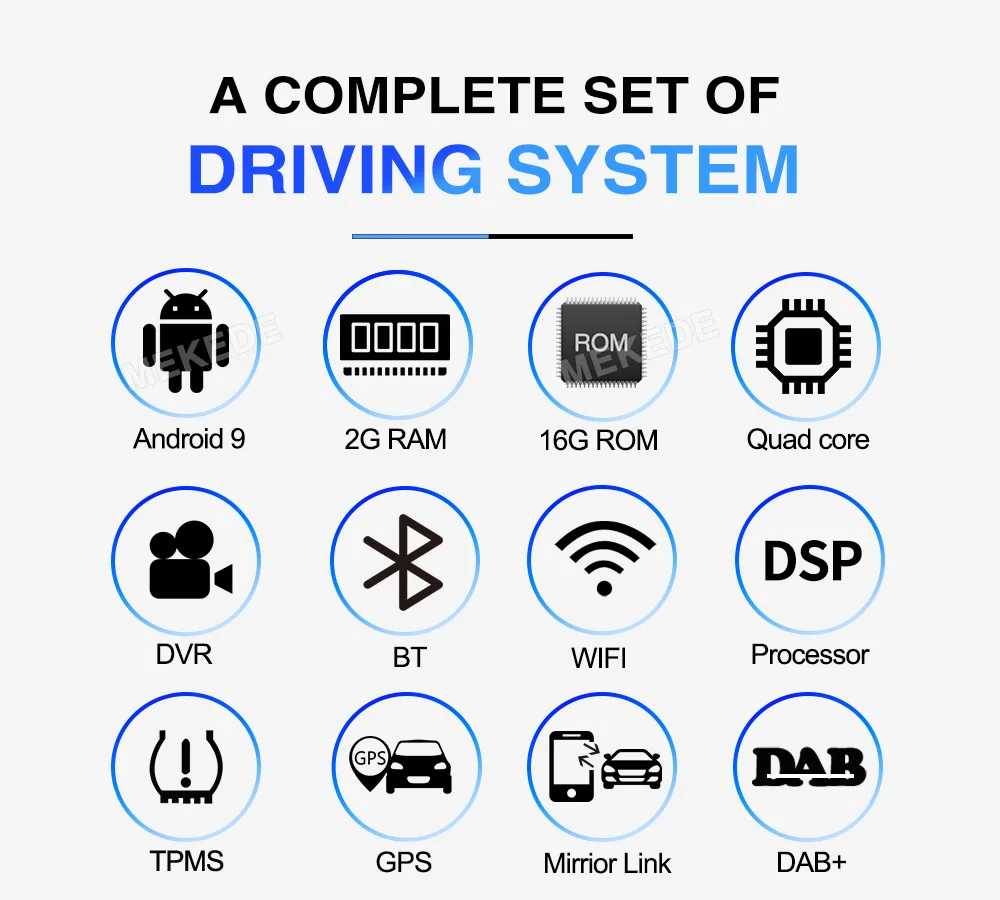 Top MEKEDE  Car Multimedia player 1din android 9 5 Inch For Jeep/Chrysler/Dodge/Liberty/Wrangler/Sebring/Grand Cherokee Radio GPS 2