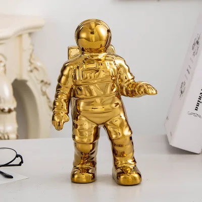 Modern Ceramics Astronaut Decoration Crafts Sculpture Home Living room Bedroom Desktop Adornment Nordic Simple Ornament Gift - Цвет: B-stroll