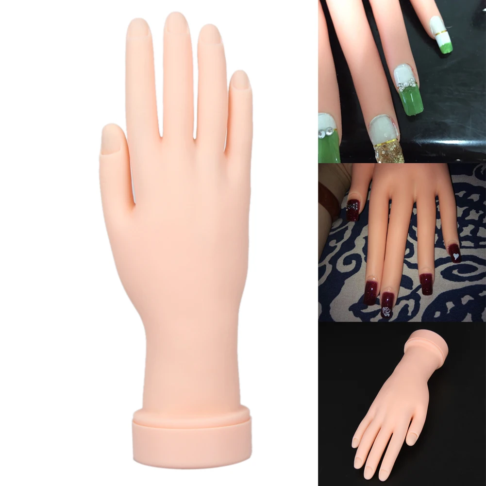 1pc Nail Practice Hand For Acrylic Nails, Mannequin Hand For Nails Practice,  Flexible Bendable Fake Hand Manicure Nail Practice Hand