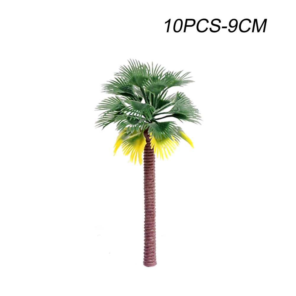 10 шт. архитектурный пейзаж модель торт украшение мини Кокосовая пальма тропический лес пластик парк скамейка модель Microview Декор - Цвет: 9cm
