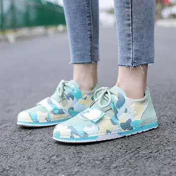 

PU Shoes Woman Sneakers Camouflage Women Casual Sneakers 2020 Summer Women's Shoes Comfortable Chaussure Femme Sewing 43 GY388