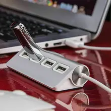 Hub USB 4 ports Premium en aluminium avec câble blindé de 11 pouces, pour iMac, MacBooks, PC