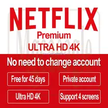 Новинка,, 45 дней, учетная запись Netflix, 4 K, премиум класса, Ultra HD, поддержка Netflix, 4 экрана для смартфонов, Android tv Box, IOS