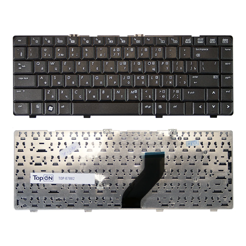 Клавиатура для ноутбука HP Pavilion DV6000 DV6100 DV6300. Плоский Enter. Чёрная без рамки. PN: AT8A
