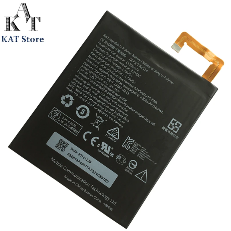 Батареи для планшетов KAT Lenovo Lepad A5500 Tab 4290 мАч литий-ионный аккумулятор L13D1P32