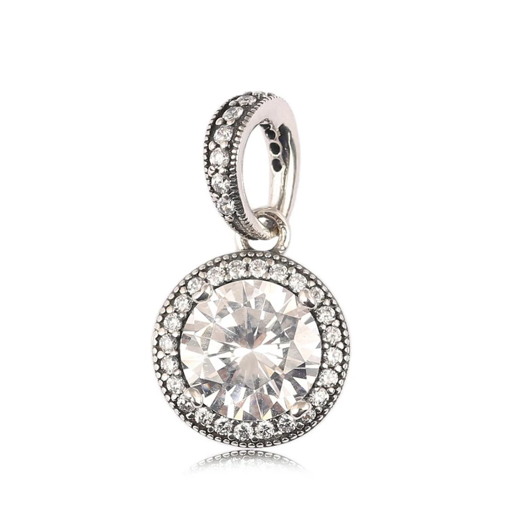 2296 925 Sterling Silver Classic Fairy Crystal Shoes Charm Pendant Bracelet DIY Accessories Pendant Free Shipping Wholesale - Цвет: 2296