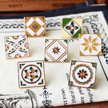 Новые продукты для любителей литературы и искусства свежий геометрический Рисунок маслом висячие серьги из сплава, брошь на воротник аксессуары 9-в Xz73