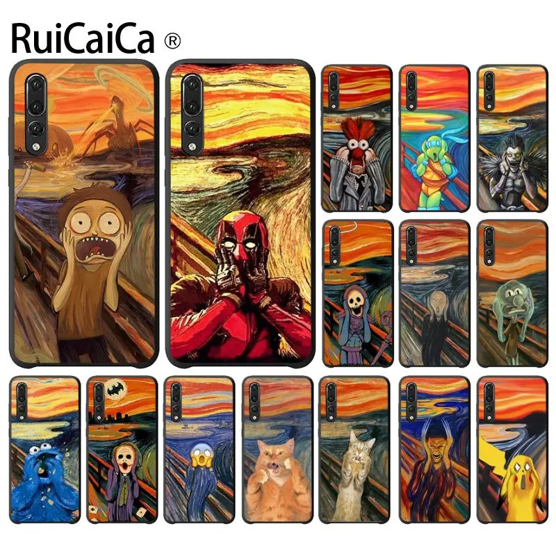 Ruicaica крик от Munch Забавный Arting цветной чехол для телефона huawei Mate10 Lite P20 Pro P9 P10 Plus Mate9