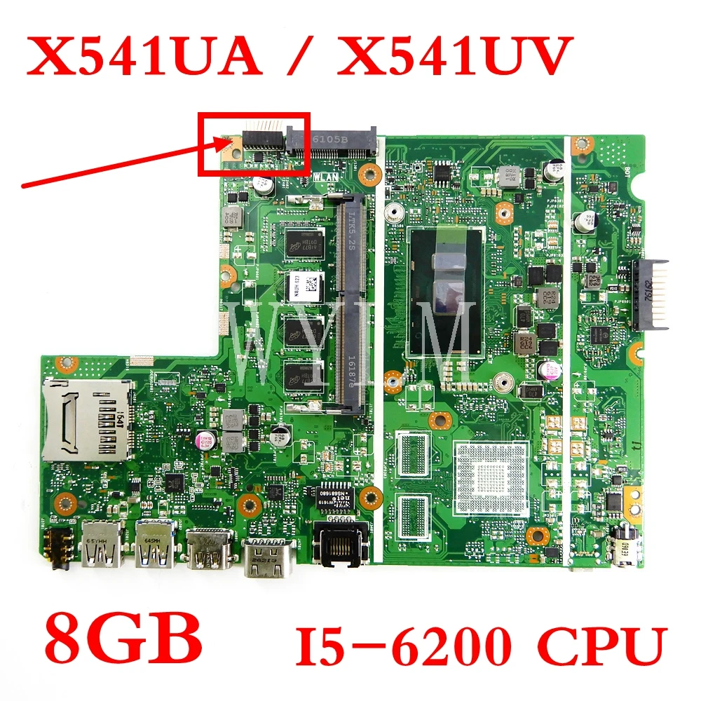 X541UA 8GB memory With i5 6200CPU mainboard REV2.0 For ASUS X541UV