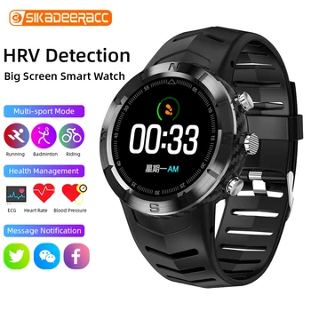 

Business Smart Watch Bracelet PPG HRV Detection IP67 Sports Fitness Heart Rate Monitor DT08 Round Touch Screen Compass Tracker