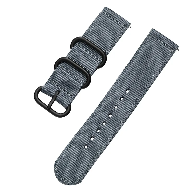 Нейлоновый ремешок для наручных часов Xiaomi Huami Amazfit Bip Stratos 2/2S темп GTR 42/47 мм, ремешок для наручных часов samsung Шестерни S3 S2 Galaxy 42/46 мм длина браслета - Цвет: Gray