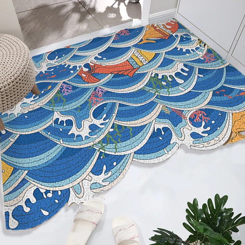 Door Mat with Heavy Duty Backing Rubber Wave Doormat