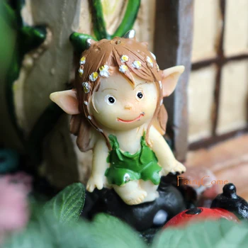 

FairyCome Miniature Garden Fairy Elves Resin Pixie Fairy Sitting Standing Gnome Fairy Garden Figurines Figures Statues Ornaments