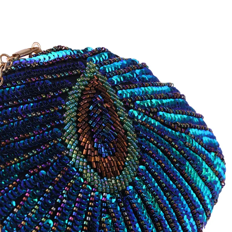 Luxy Moon Peacock Small Cute Clutch Purse Surface Detail View