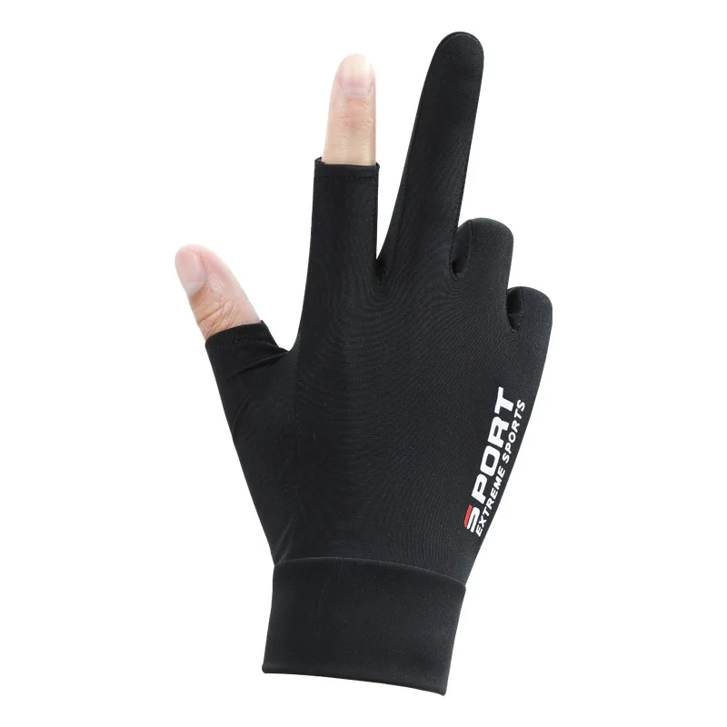 Gloves Men Women Summer Ice Silk Sun Protection Driving Nonslip Breathable Thin Fingerless Cycling Fishing Two Half Fingers cycling gloves fingerless gloves fishing gloves sports gloves half finger gloves sunscreen gloves fingerless gym gloves fingerless compression gloves male gloves