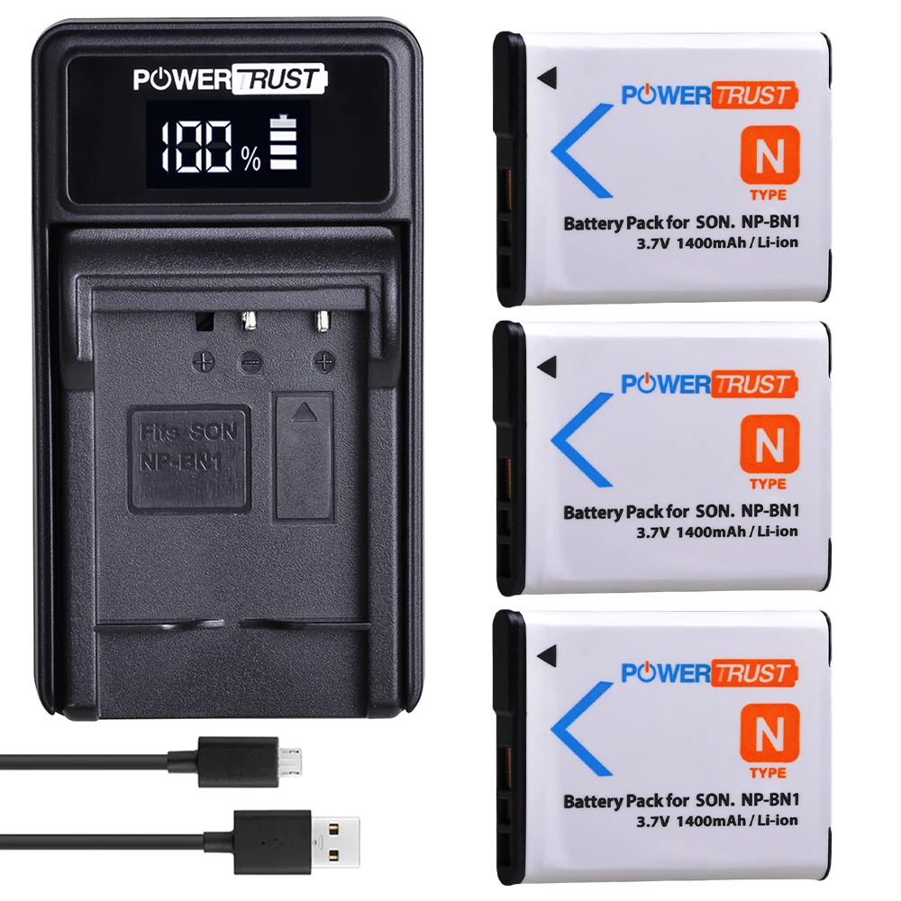 Аккумулятор 3x NP-BN1 NPBN1 BN1 + светодиодное зарядное устройство для Sony Cyber-Shot DSC-W800 DSC-WX220