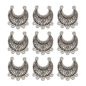 

10pcs Tibetan Style Alloy Chandelier Components Links Moon Shape 31x28x4mm, Hole: 1.5mm