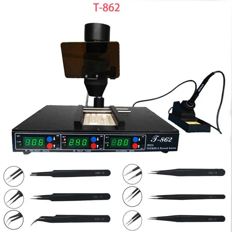 Горячая PUHUI T862 IRDA Инфракрасная паяльная машина, bga сварщик SMD SMT паяльная станция