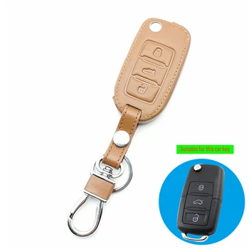 

Leather car key cover case for Volkswagen polo passat golf 5 6 tiguan Gol CrossFox Plus Eos Scirocco Beetle car styling