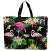 Folding Bag Creative Fashion Flamingo Printing Non-woven Fabric Folding Bag Black Multiple Flamingo Covered Shopping Bag 3