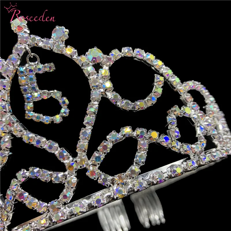 Номер сладкий 15 кристалл для Девушки quinceanera Тиара Девушки Красивая Корона из страз серебро тиара головная повязка, аксессуары для волос RE624