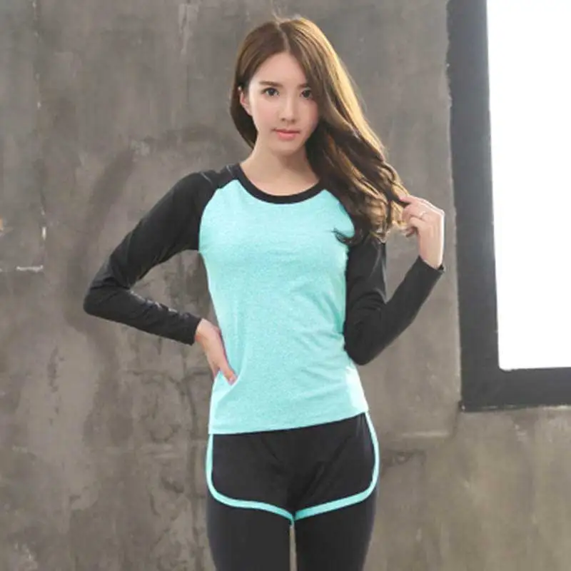 Дышащий сухой быстрый Топ для йоги, женская спортивная футболка для тренировок, футболки для бега с длинным рукавом, женская одежда для фитнеса, топы - Цвет: blue 2