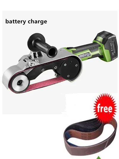 battery charge Отделочный ленточный шлифовальный станок портативный полировщик для труб из нержавеющей стали инструмент для рисования проволоки 110 В/220 В - Цвет: battery charge
