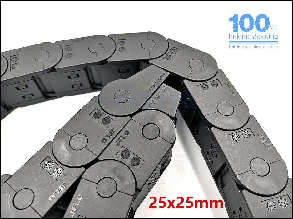 JFLO 1Meter 25x25 25x38 25x57 25x77mm Drag chain Wire Carrier cable Sealing both side open Protection Towline Free shipping 59
