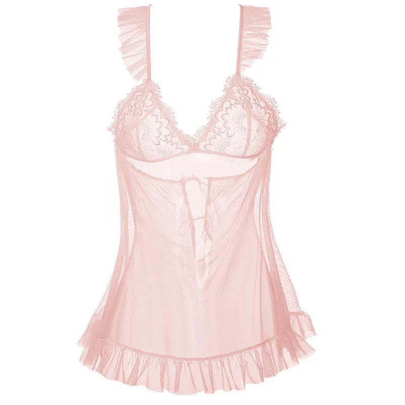 Сексуальная женская летняя ночная рубашка одежда для сна кружевная ночное белье