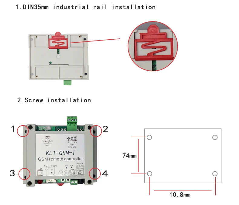 GSM беспроводной пульт дистанционного управления реле контроллер доступа KL1-GSM-T с 10A релейный выход NTC датчик температуры