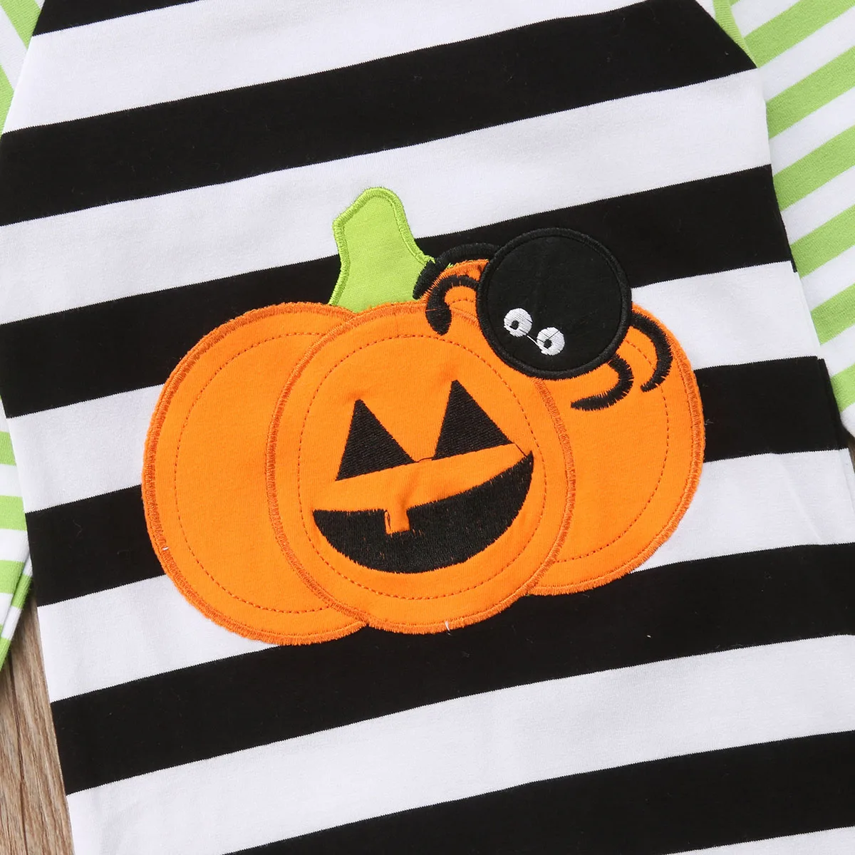 0-18M Halloween Newborn Baby Girl Boy Rompers Long Sleeve Cartoon Pumpkin Striped Jumpsuit Playsuit Autumn Baby Costumes