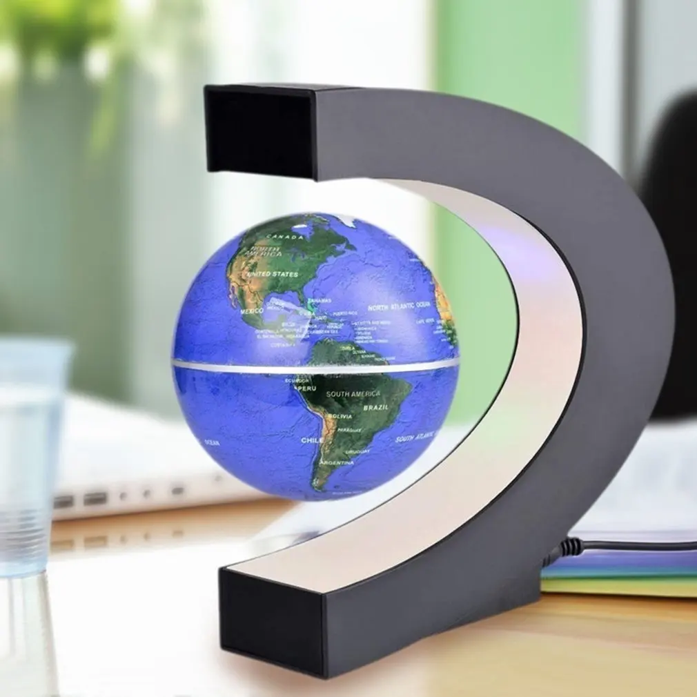 

C Shape LED World Map Floating Globe Antigravity Magnetive Ball Light Magnetic Levitation Light Xmas Birthday Home Decoration