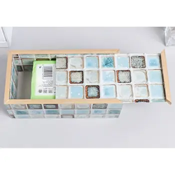 

Rectangular Wooden Facial Tissue Box Cover Napkin Holder Paper Towel Dispenser A0NA