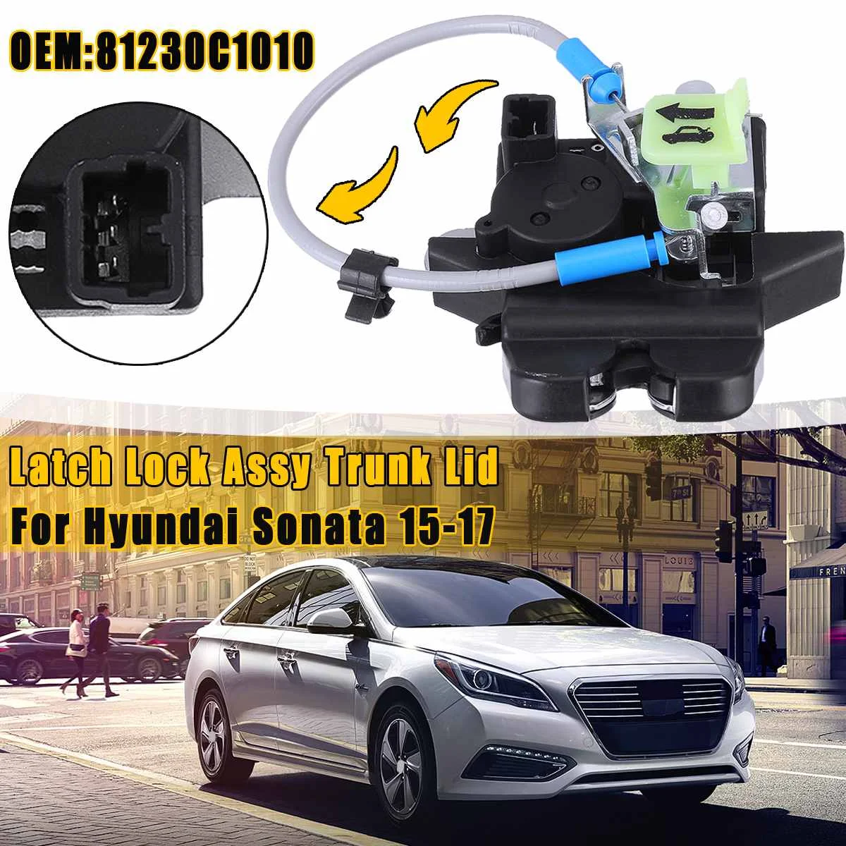 1 шт. защелка замок в сборе крышка багажника для hyundai Sonata Sonata для гибридных- 81230C1010 аксессуары для стайлинга автомобилей
