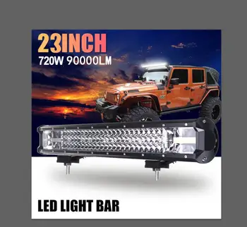 

23'' 720W LED Work Light Bar Flood Spot Combo Driving Lamp Car ATV Truck Offroad