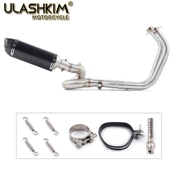 

Motorcycle Exhaust Muffler Middle Link Pipe Full System Slip On For kawasaki NINJA650R ninja650 Z650 2017 2018