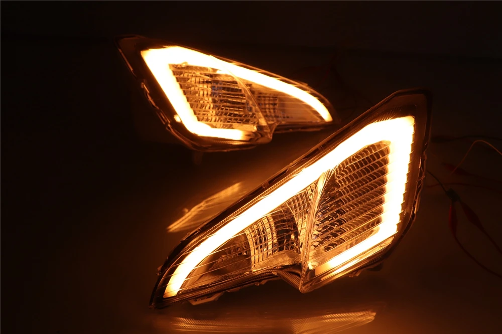 1 комплект Светодиодный дневной светильник желтый указатель поворота Функция