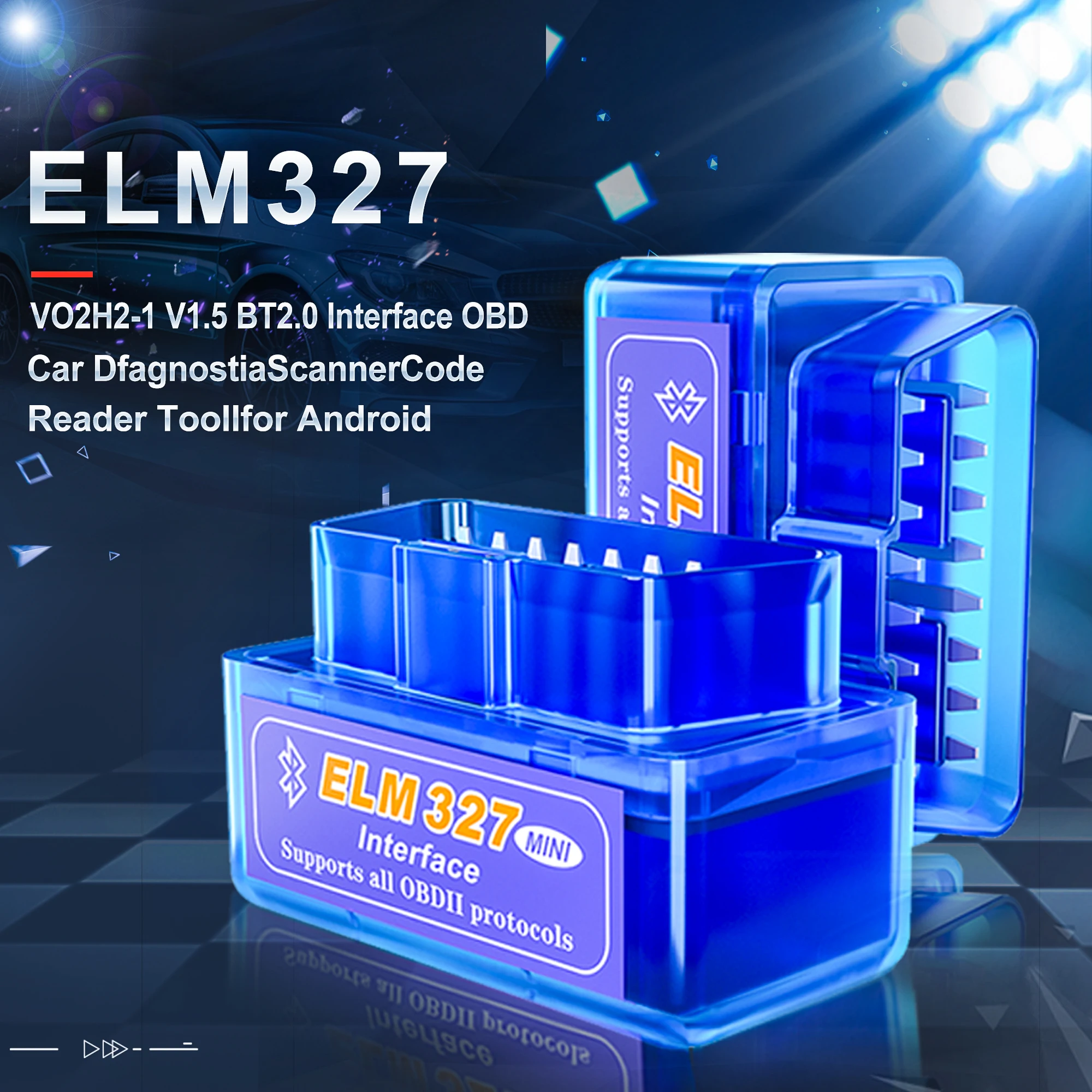 Acessórios do carro elm327 v1.5 obd2 ferramenta de diagnóstico do carro elm 327 leitor código bluetooth scanner para android/symbian para obd2 protocolo para benz para bmw para renault para toyota ford para kia para vw