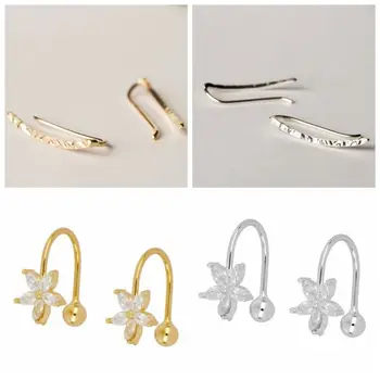 

real 925 sterling silver Earrings For Women DIY Jewelry Making 2019 New Arrival Golden Ear Hook Party Silver Unique Flower A30