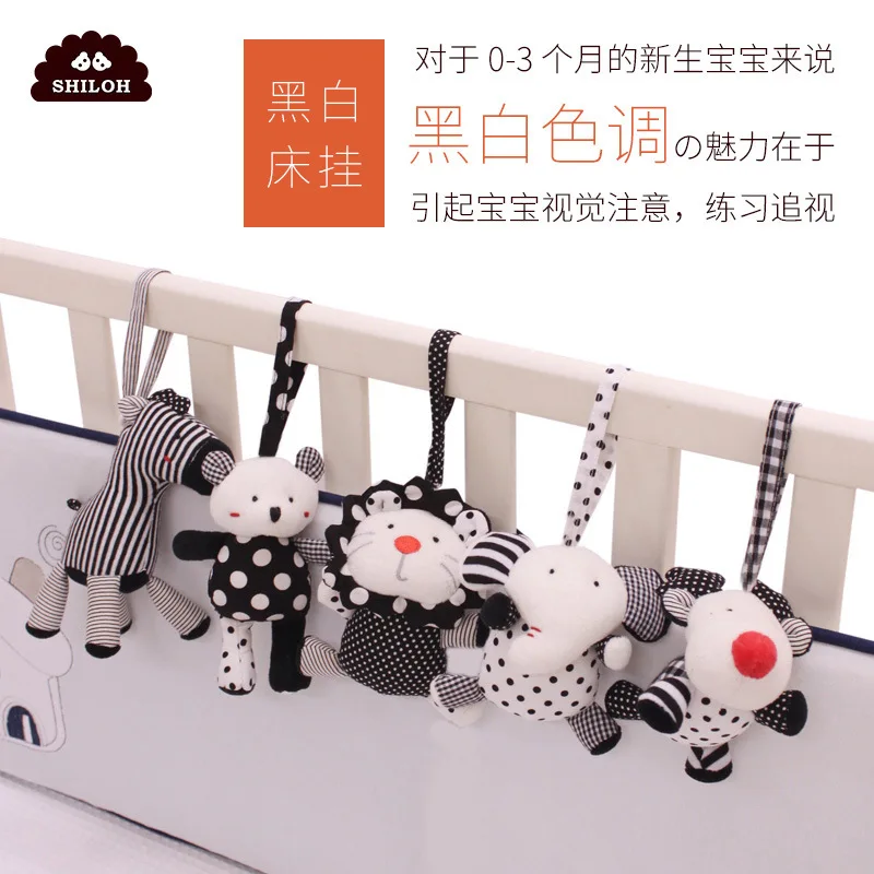

Infant Bed Hanging Oceans Black And White chuang gua jian Baby Bed Bell Car Hanging Plush Fabric Toy Ring Bell