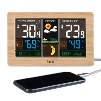 

Weather Forecast LED Screen Alarm Clock Calendar Moon Phase Digital Watch Electronic Desk Barometer Temperature Humidity Sensor