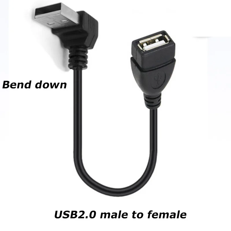 1PCS 0.3M 90 Degree USB 3.0/2.0 Male to Female Adapter Cable Angle Extension Extender 5Gbps Fast Transmission Left/Right/Up/Down 