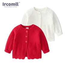 Ircomll – pull de printemps pour nouveau né, Cardigan de princesse pour filles, manteaux tricotés, manteau tricoté couleur bonbon, vêtements pour bébés