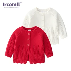 Ircomll – pull de printemps pour nouveau né, Cardigan de princesse pour filles, manteaux tricotés, manteau tricoté couleur bonbon, vêtements pour bébés 